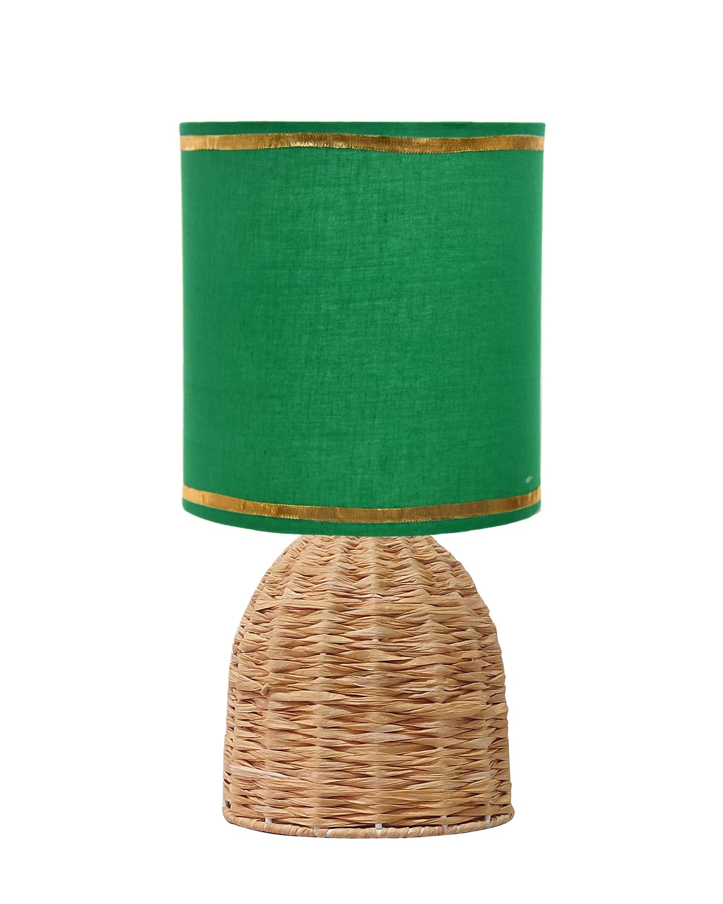 Homesake® Raffia Rattan Table Lamp with Fabric Shade, Small Nightstand Lamp, Natural Wicker Bedside Lamp for Bedroom, Living Room, Study & Home Décor, Livra Collection | E27 Holder