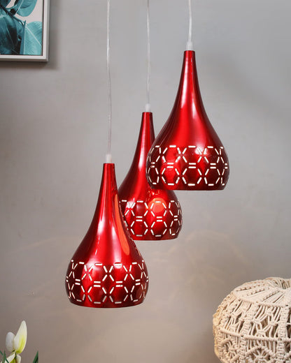 Homesake® 3-Lights Cluster With Glossy Spining Cross-Cut Hanging pendant Lamp, Ceiling Light, E27 Holder, Decorative, White, URBAN Retro, Nordic Style, LED/Filament ( 3-Lights Round)