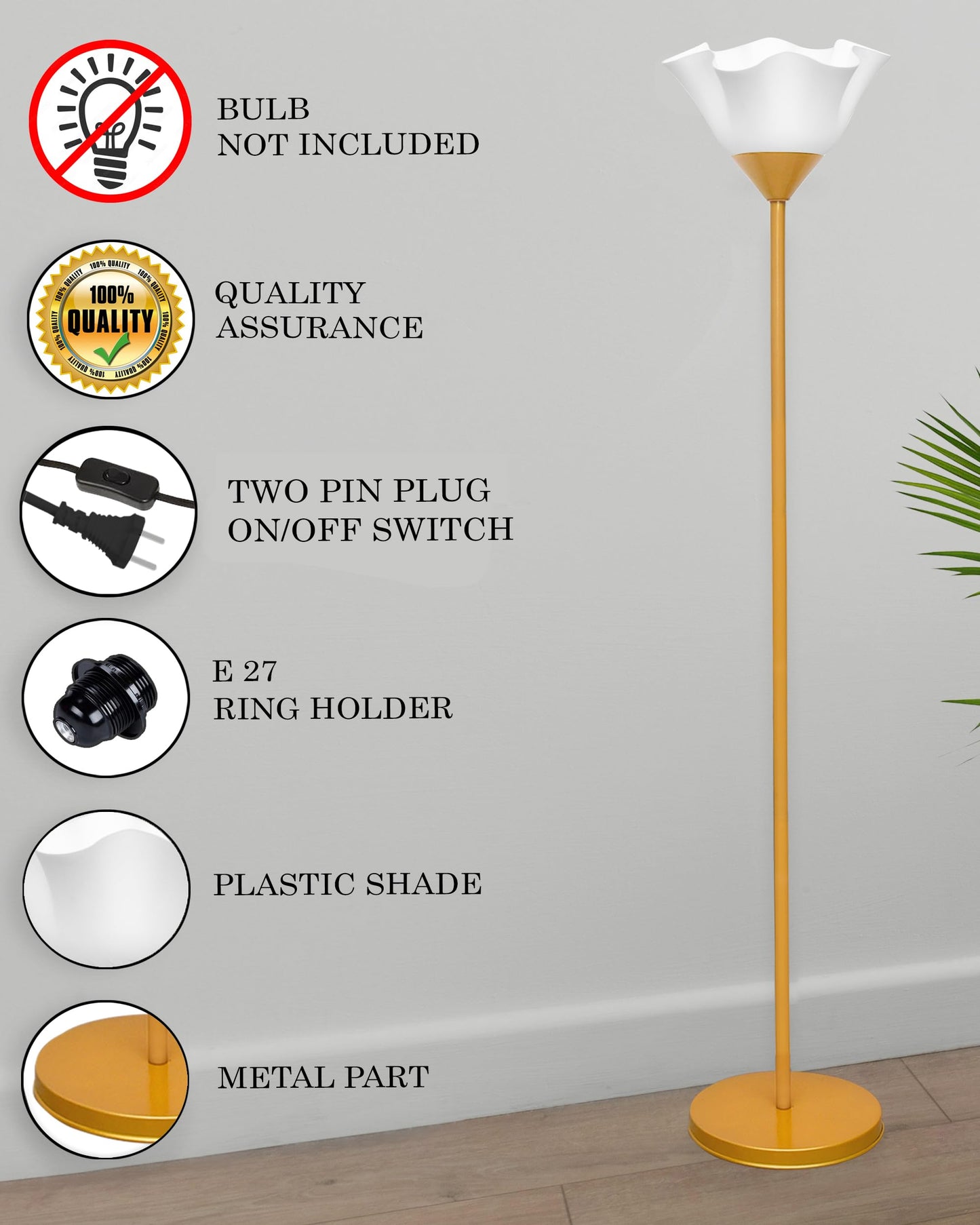 Sky Tulip Standing Lamps with Acrylic Shade,Modern Floor Lamp for Living Room, Bedrooms, Office  Straight
