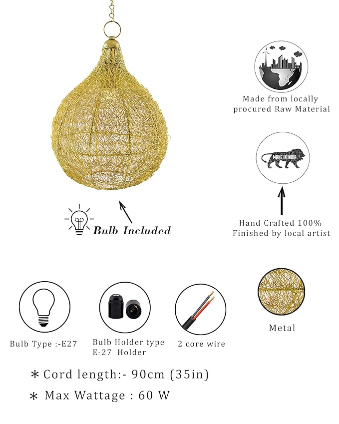 Classic twisted wire Crown hanging pendant light,Hanging fixture lamp