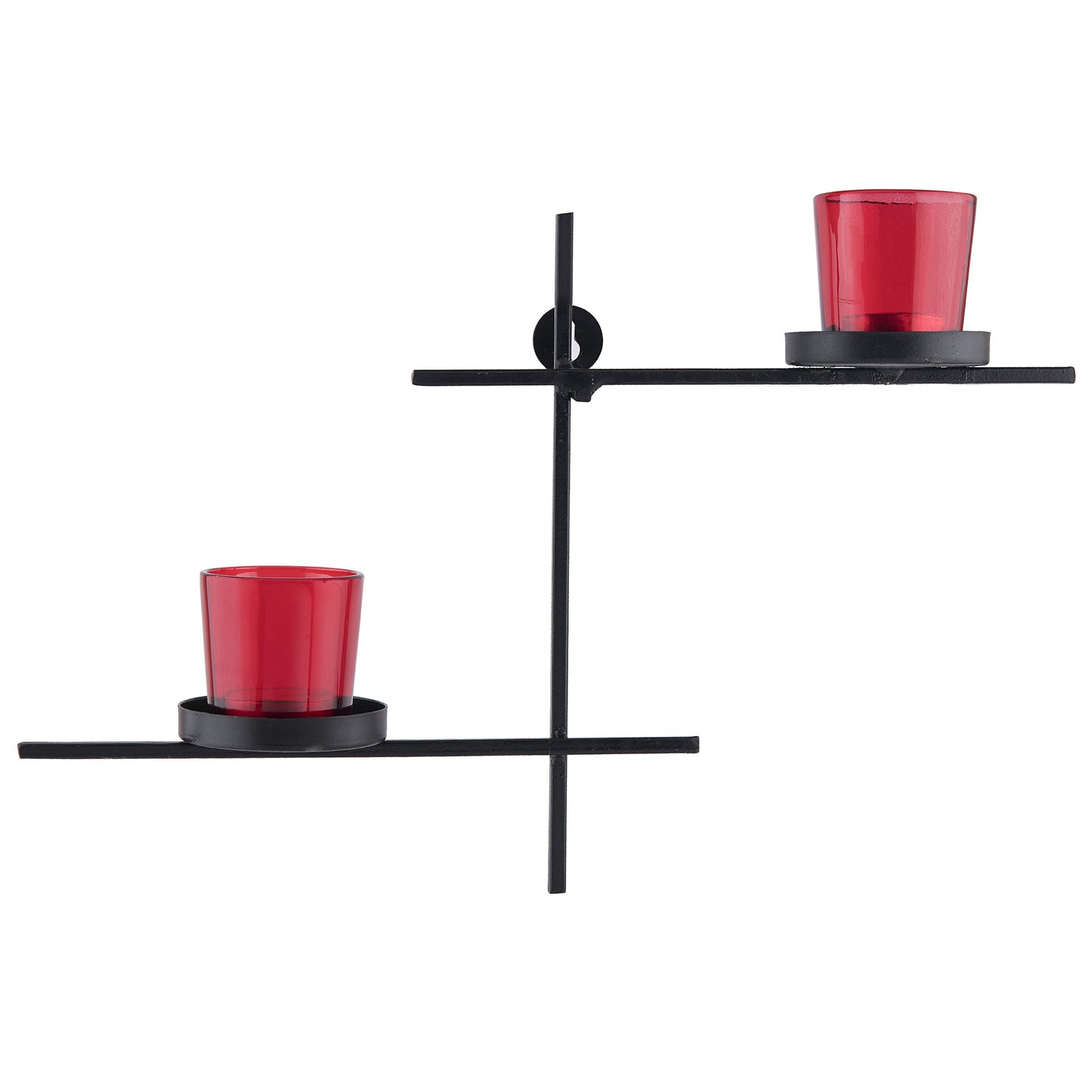 Homesake® Black Scorching Ladder with Pair of Votive Wall Hanging Candle Tealight Holder, Set of 2