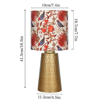 Homesake® Golden Hammered Metal Cone Table Lamp Modern Contemporary Bedside Desk Nightstand Lamp for Bedroom Living Room Office College Bookcase