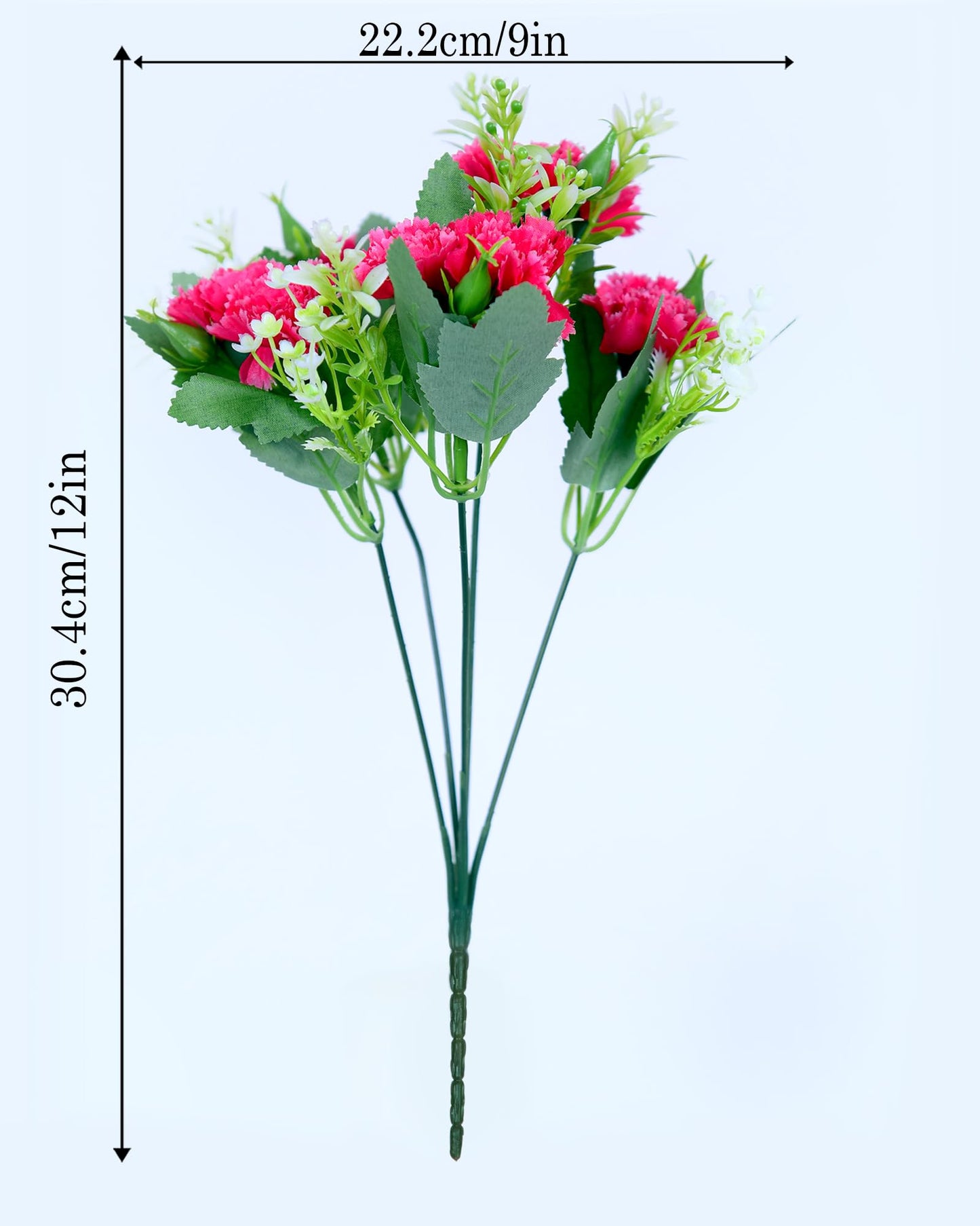 Homesake® Artificial Carnation Flowers with Greenery, Faux Floral Bouquet for Home Decor, Table Centerpiece, Living Room, or Gift, Pot Not Included, Realistic Silk Flowers Arrangement, Yellow