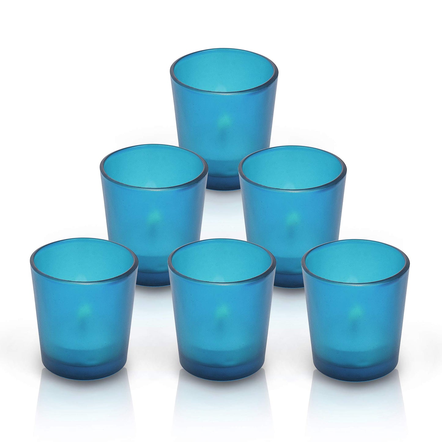 Homesake® Frost Votive, set of 6, Glass candle holder stand with free candle, Brighten up the dull and boring ambience of your living room