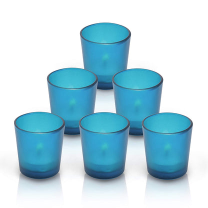 Homesake® Frost Votive, set of 6, Glass candle holder stand with free candle, Brighten up the dull and boring ambience of your living room