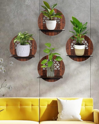 Wall Planters,Modern Succulent Planter Wood MDF Hanging Planter for Herb,Small Cactus Perfect for Balcony, Room and Patio Decor,set of 4