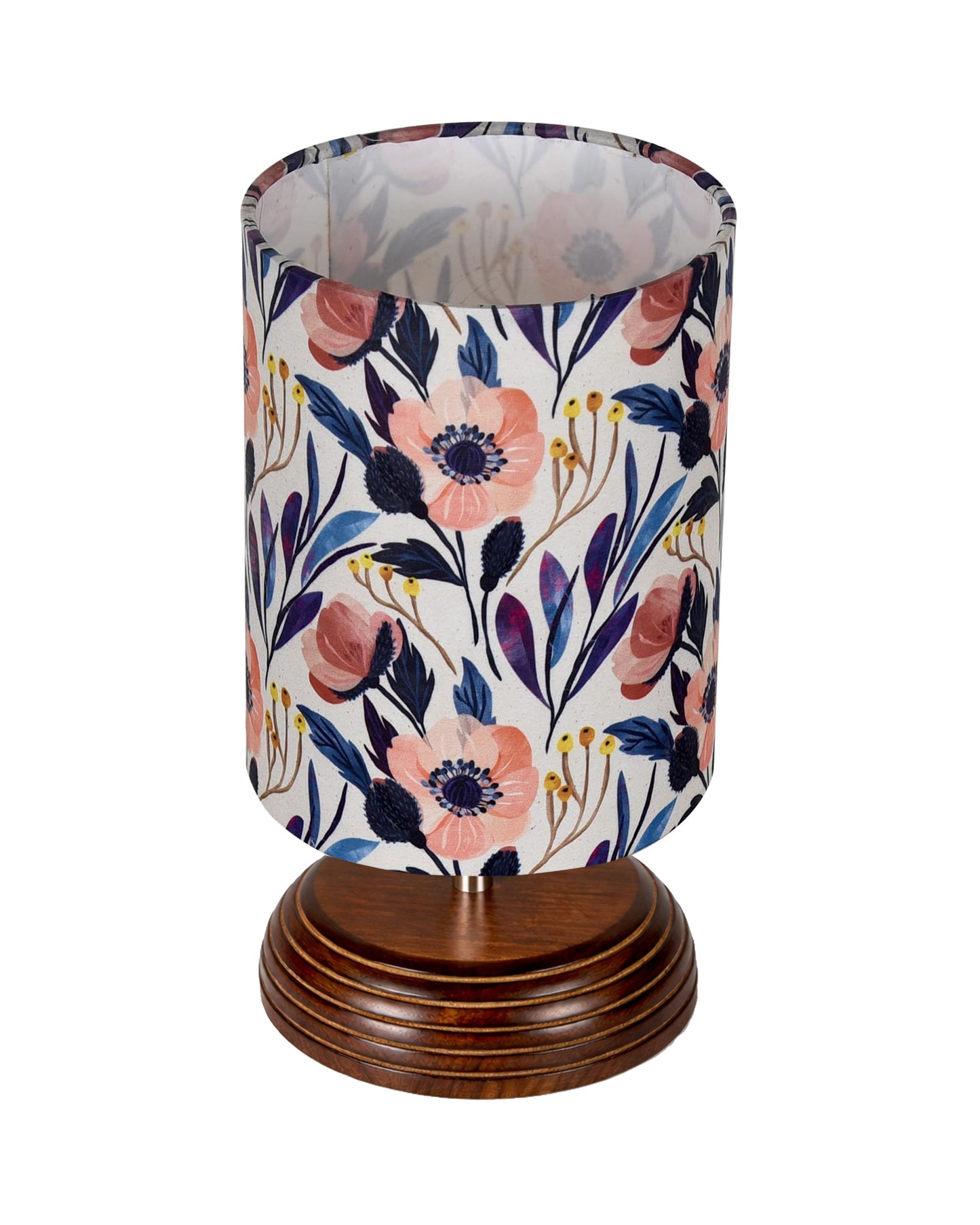 Modern Zen Wooden Lampshade Nightstand Lamps, Antique Base E27 Creative Reading Bedside Lamps Ideal for Bedroom, Pebble, Bird Cylinder