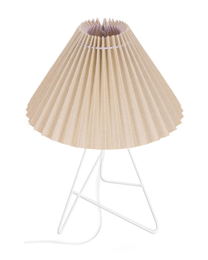 Retro Down to the Wire Metal Table Lamp with Fabric Shade, Bedside Lamp Gift Housewarming Home Living Room, Pleated shade