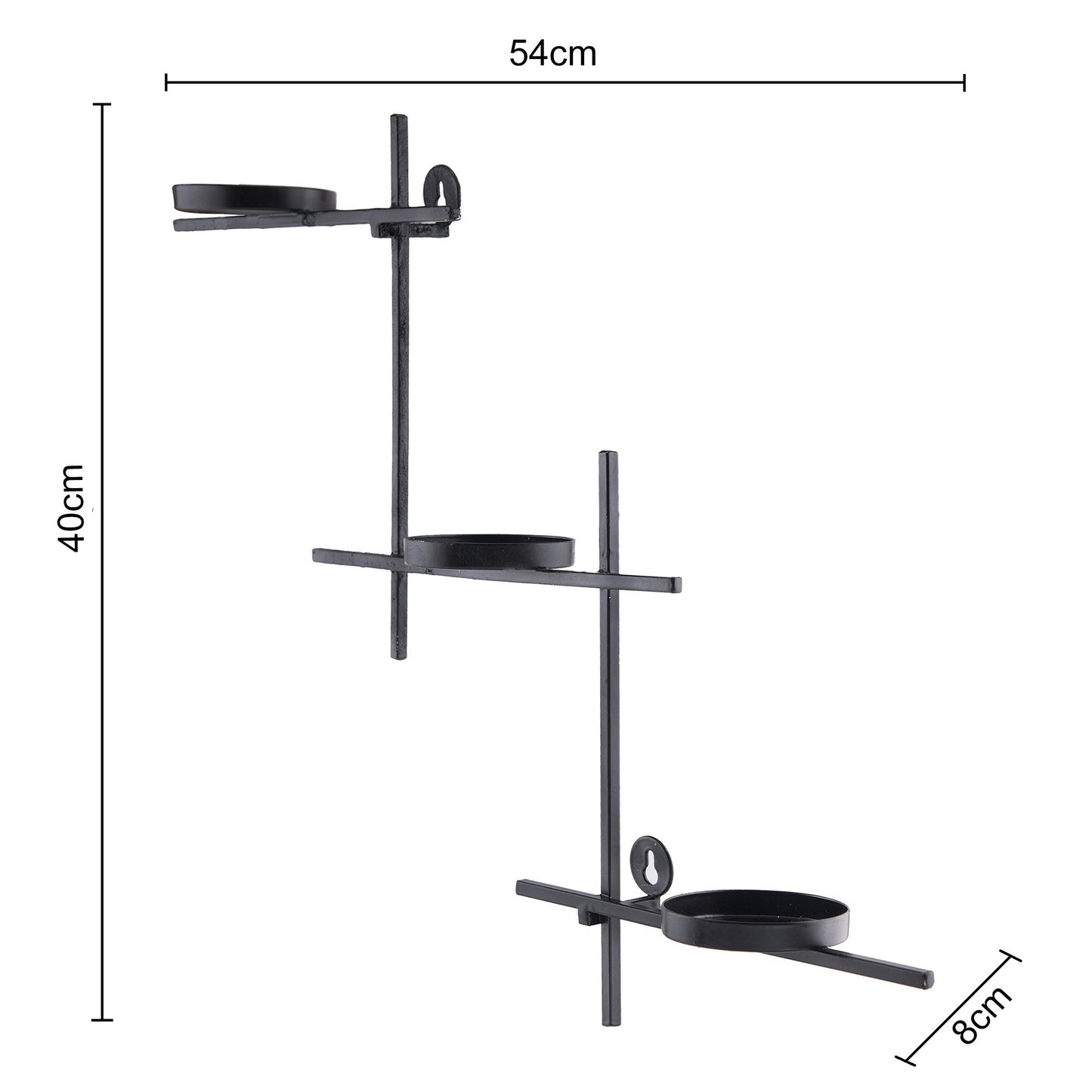 Homesake® Black Scorching Ladder with Six Votive Green, Wall Hanging Candle Tealight Holder, Set of 2