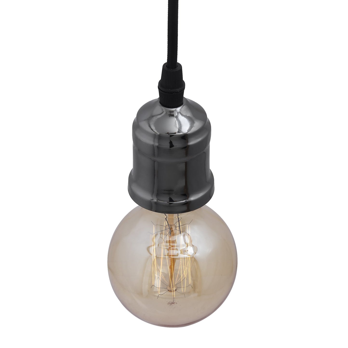 Homesake® Edison Filament Metallic Black Bronze Bulb Holder, Urban, Retro, Nordic Style, With Fixture, Set of 2