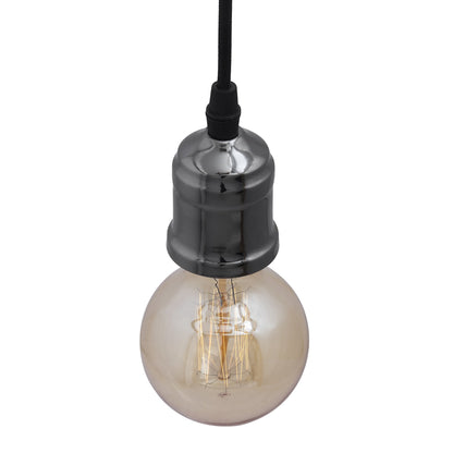 Homesake® Edison Filament Metallic Black Bronze Bulb Holder, Urban, Retro, Nordic Style, With Fixture, Set of 2