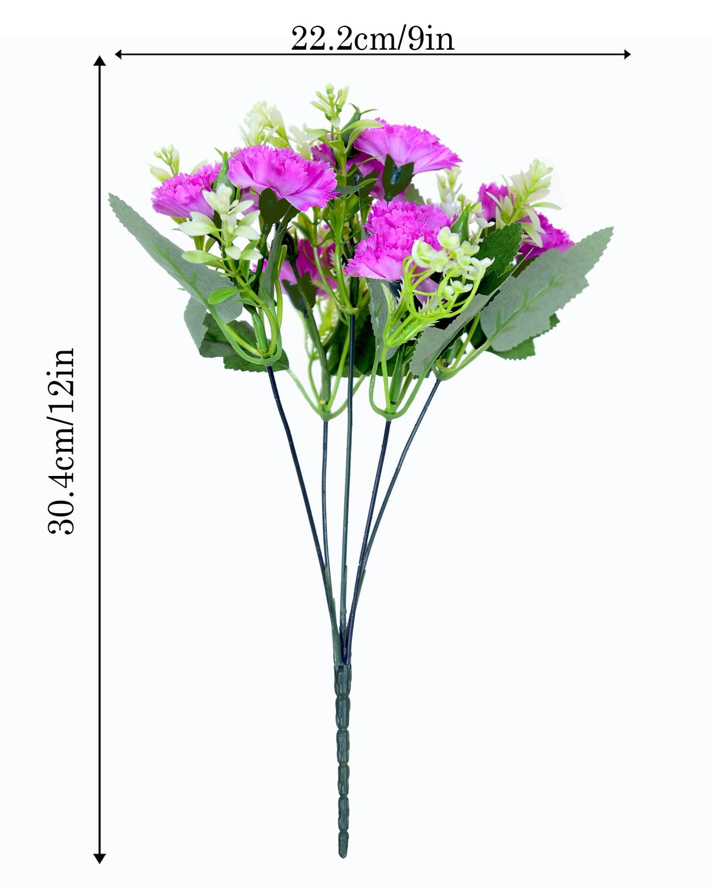 Homesake® Artificial Carnation Flowers with Greenery, Faux Floral Bouquet for Home Decor, Table Centerpiece, Living Room, or Gift, Pot Not Included, Realistic Silk Flowers Arrangement, Yellow