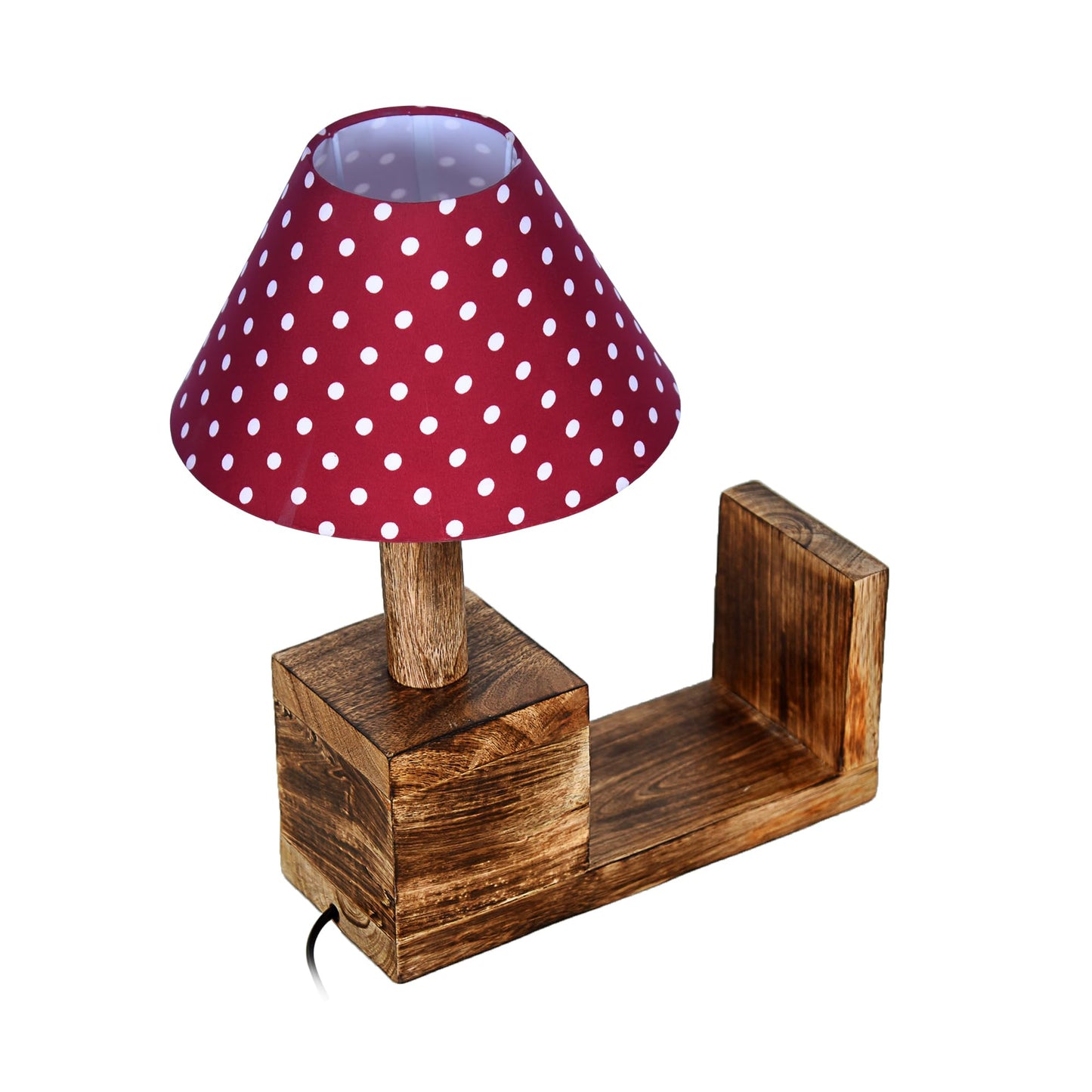 Rustic Book Shelf Table Lamp Bedside Antique Desk Lamps for Living Bedroom Study Night Desk Lamp E27 Holder, Fabric Shade