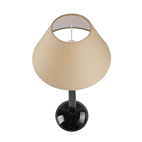 Glossy Black Cubist Aluminium Table Lamp With Cone Shade, Bedside, Living Room Study Lamp, Bulb Included