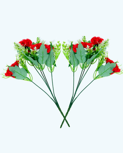 Homesake® Artificial Carnation Flowers with Greenery, Faux Floral Bouquet for Home Decor, Table Centerpiece, Living Room, or Gift, Pot Not Included, Realistic Silk Flowers Arrangement, Yellow