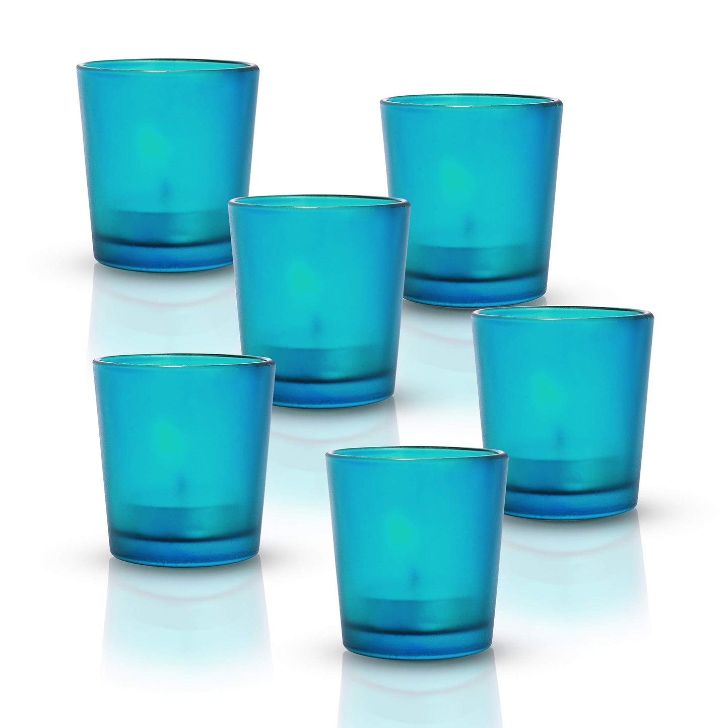 Homesake® Frost Votive, set of 6, Glass candle holder stand with free candle, Brighten up the dull and boring ambience of your living room