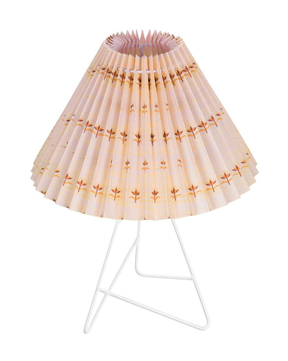 Retro Down to the Wire Metal Table Lamp with Fabric Shade, Bedside Lamp Gift Housewarming Home Living Room, Pleated shade