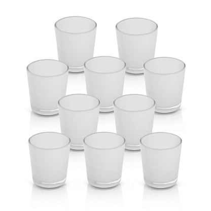 Homesake® Glass Candle Holder Stand With Candle, Pack of 10