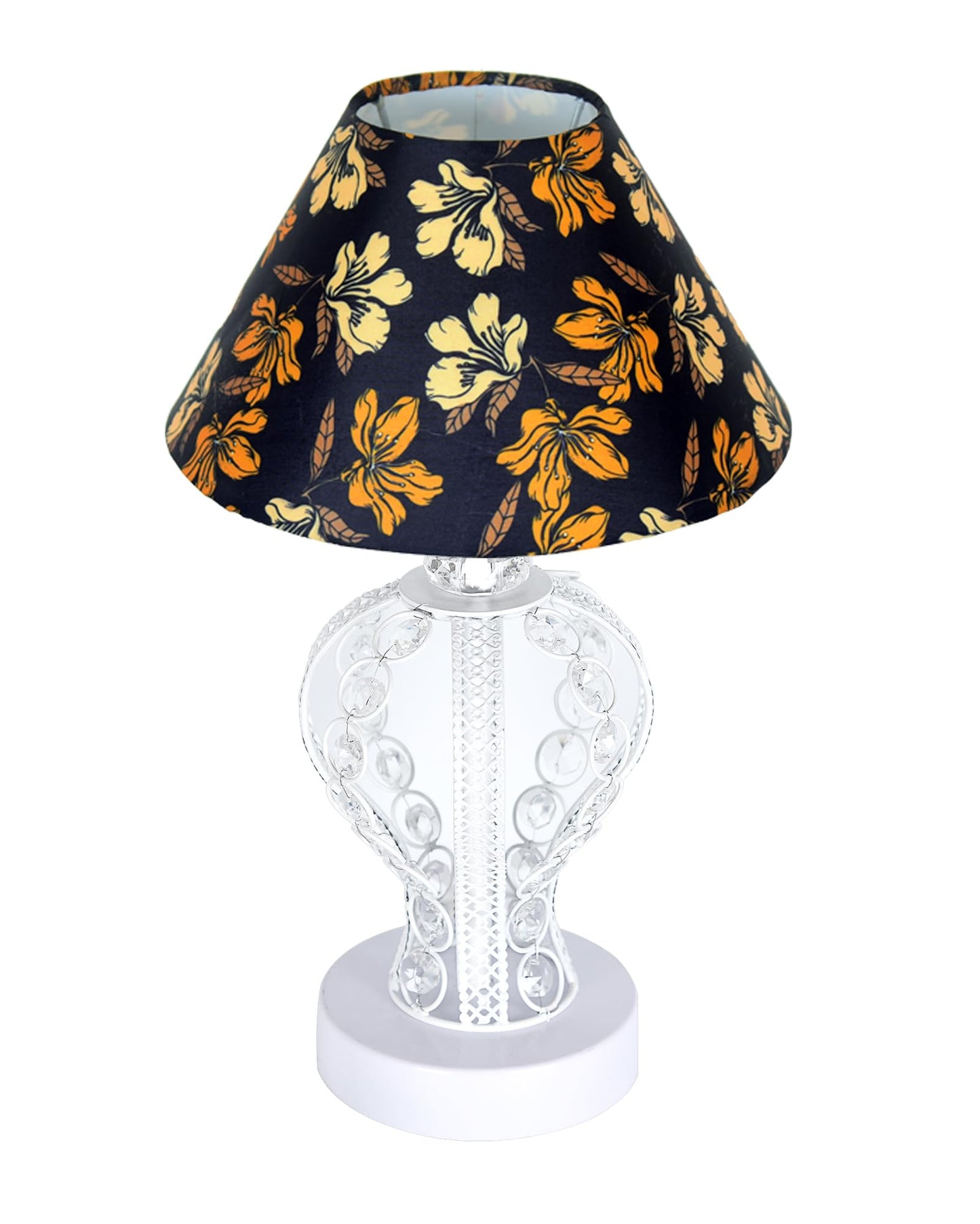 Modern Round Small Crystal Table Lamp,Contemporary Bedroom Bedside Nightstand Lamp,Desk Globe Lamp for Living Room Girls Kids Room, Strippy Vase , Grey Pleated