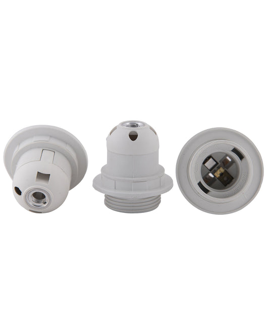 Edison Screw type holder, E27 white ring type for table lamps,PACK OF 3PCS