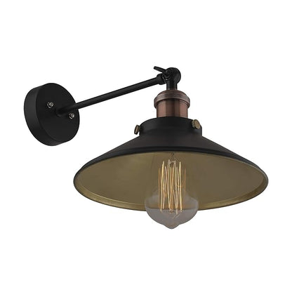 Edison Cone Shade Wall Lamp, Vintage Industrial Loft, E27 Holder, Decorative, Swing Wall Light
