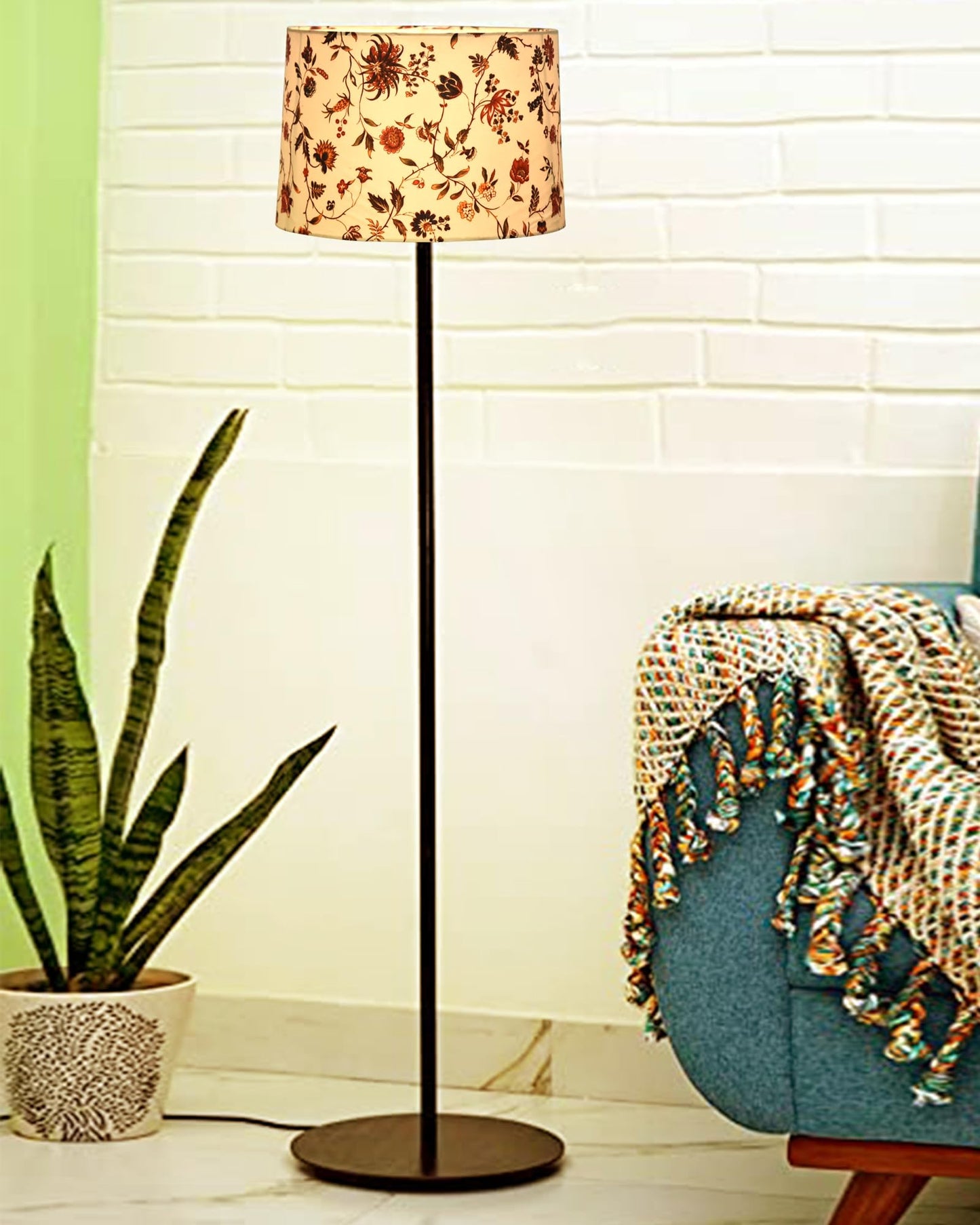 Homesake® Rustic Wooden Base Floor Lamp for Living Room | Decorative Night Standing Lamp | Corner Lamp for Living Room | Antique Industrial Vintage Minimalist Home | Office-Bird