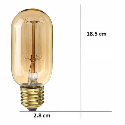 Tubular, Radio Edison tungsten squirrel cage filament vintage antique Light Bulb E27 T45