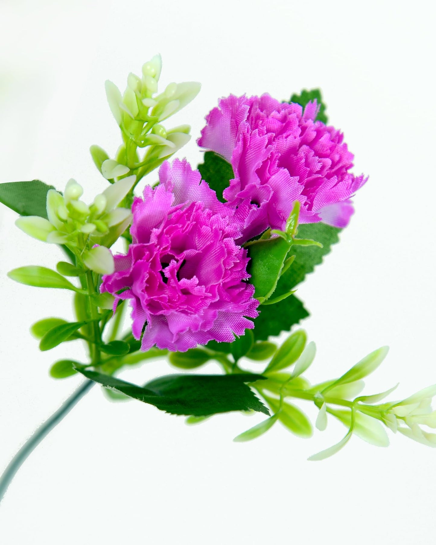 Homesake® Artificial Carnation Flowers with Greenery, Faux Floral Bouquet for Home Decor, Table Centerpiece, Living Room, or Gift, Pot Not Included, Realistic Silk Flowers Arrangement, Yellow