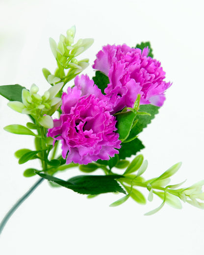 Homesake® Artificial Carnation Flowers with Greenery, Faux Floral Bouquet for Home Decor, Table Centerpiece, Living Room, or Gift, Pot Not Included, Realistic Silk Flowers Arrangement, Yellow