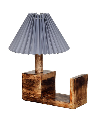 Rustic Book Shelf Table Lamp Bedside Antique Desk Lamps for Living Bedroom Study Night Desk Lamp E27 Holder, Fabric Shade