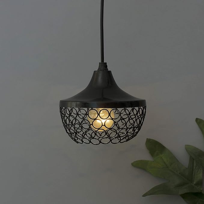 Matt black Crystal hanging goblet light, ceiling light, Nordic E27 pendant