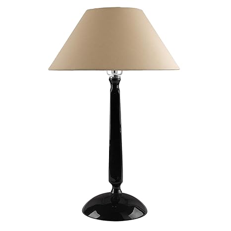 Glossy Black Cubist Aluminium Table Lamp With Cone Shade, Bedside, Living Room Study Lamp, Bulb Included