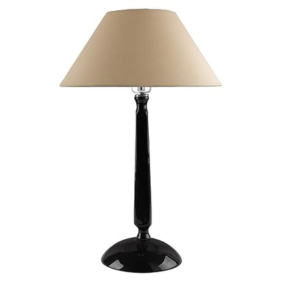 Glossy Black Cubist Aluminium Table Lamp With Cone Shade, Bedside, Living Room Study Lamp, Bulb Included