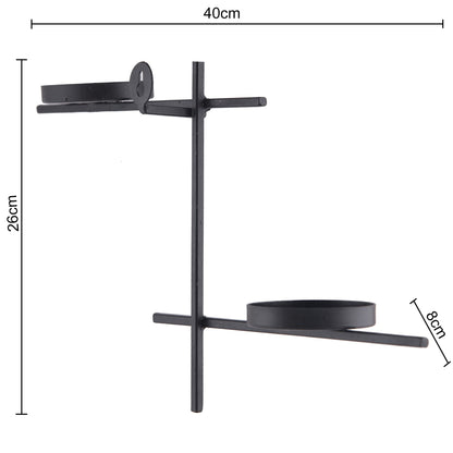 Homesake® Black Scorching Ladder with Pair of Votive Wall Hanging Candle Tealight Holder, Set of 2