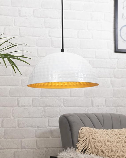 Antique Hammered Pendant, Hanging Lamp, 10"