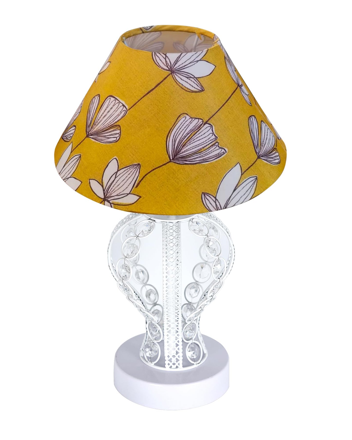 Modern Round Small Crystal Table Lamp,Contemporary Bedroom Bedside Nightstand Lamp,Desk Globe Lamp for Living Room Girls Kids Room, Strippy Vase , Grey Pleated