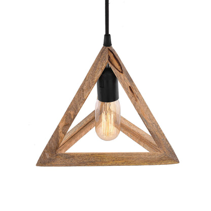 Homesake® Wooden Triangle Hanging Light, White Holder (Triangle White)