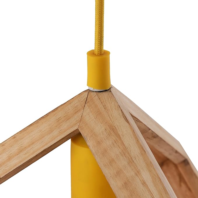 Modern Nordic Wooden Pendant Cube Light, with Silicon Holder, Restaurant Dining Kitchen Hanging Light with Fixture, LED/Filament