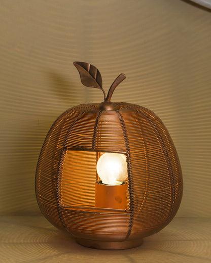 Homesake® Silver Apple Contemporary Lamp Modern Bedside & Living Room Accent Lamp for Home Décor, Café, Restaurant & Gift