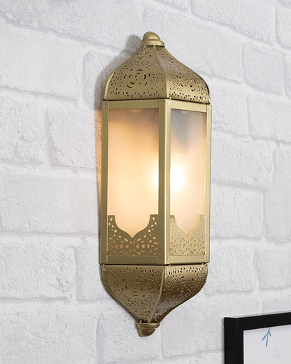 Vintage Moroccan Wall Sconce Lamp, Decorative Door Light, antique Brass finish