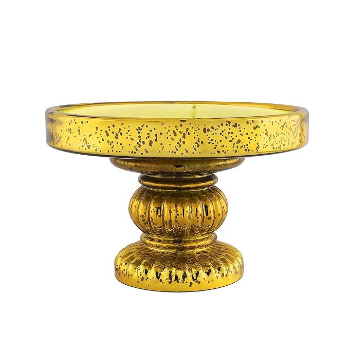 Antique Golden Glass Cake Stand With glass dome, dessert/cupcake display stand, 20 cm