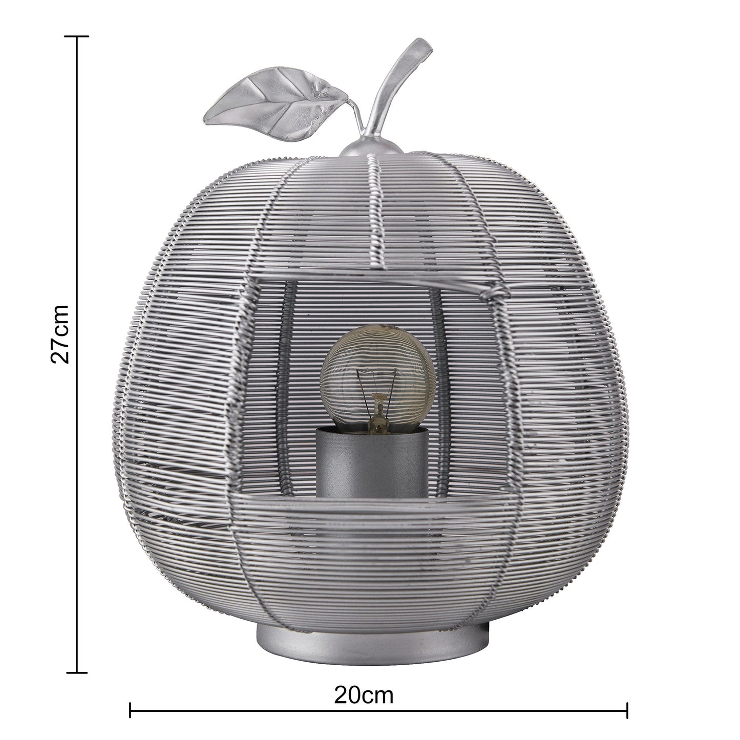 Homesake® Silver Apple Contemporary Lamp Modern Bedside & Living Room Accent Lamp for Home Décor, Café, Restaurant & Gift