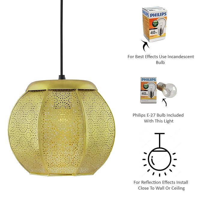 Classic Moroccan Golden hanging lamp, antique light Hanging Lamp Lights Round
