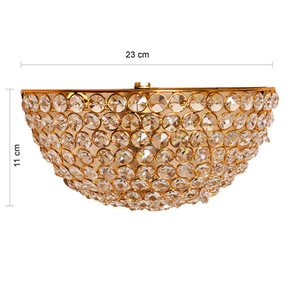Crystal Round Wall Sconce Lamp, Decorative Door Light,Gold and Crystal