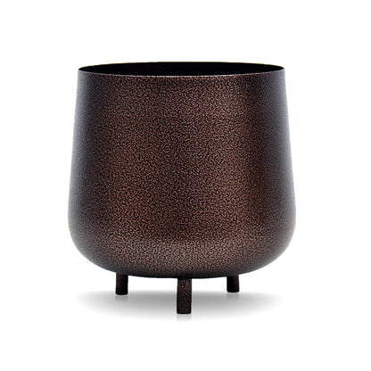 Homesake® Metal Flower Pots Planter DistressToned Garden Planters, 7.5/7 Inch Indoor Round Plant Containers, Pack 2 Cactus Greens Pots with Drainage Hole