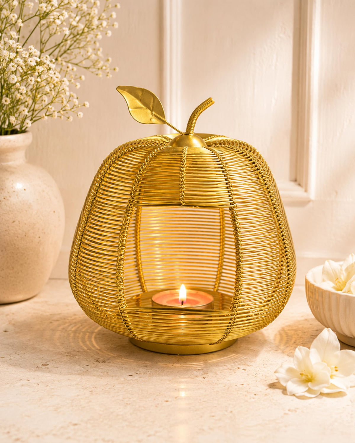 Homesake® Copper Apple Classic Candle Holder, Home Decor, Wedding Accent, Event or Party Centerpiece, Rose Gold