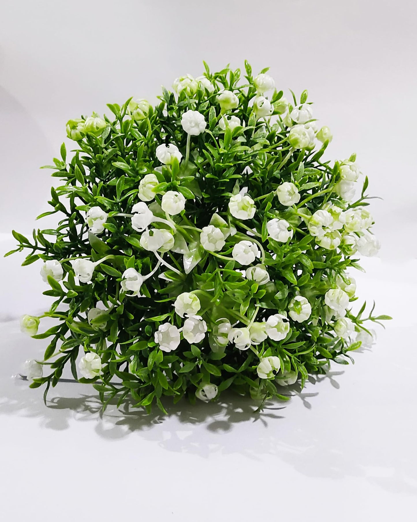 Ice Italian Rose Bunch Artificial faux Decorative Green Flower Plant, Table Centerpieces, Floral Arrangements, Yellow Metal Pot