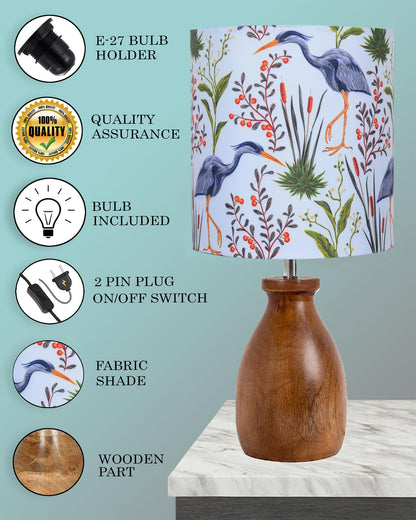 Homesake® Dovel Pot Modern Table Lamp, Wooden Base Modern Fabric Lampshade for Home Office Cafe Restaurant, Dovel Pot, Rabbit