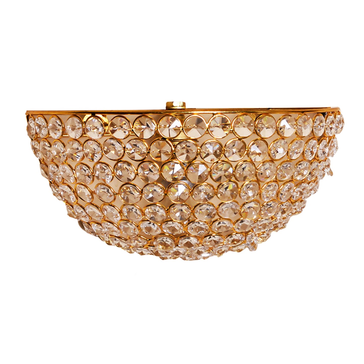 Crystal Round Wall Sconce Lamp, Decorative Door Light,Gold and Crystal
