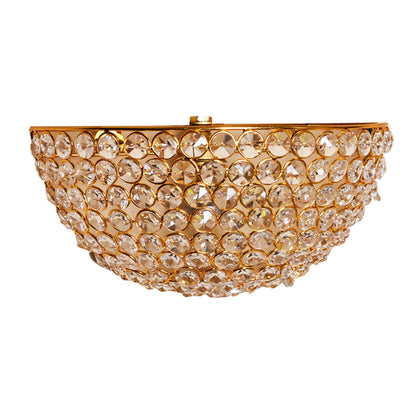 Crystal Round Wall Sconce Lamp, Decorative Door Light,Gold and Crystal